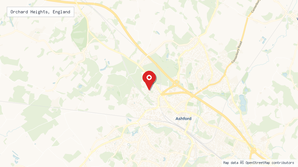 Street map of Orchard Heights, England with location pin