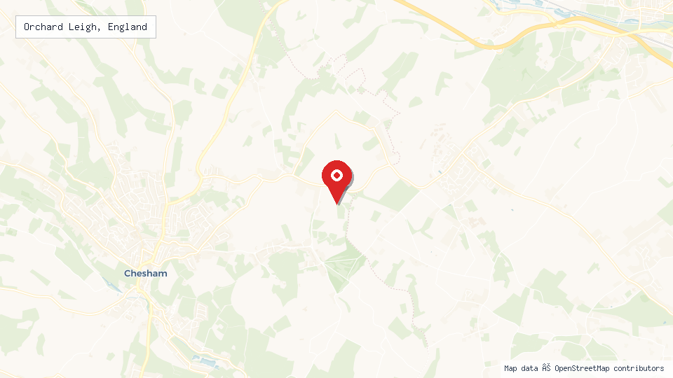Street map of Orchard Leigh, England with location pin