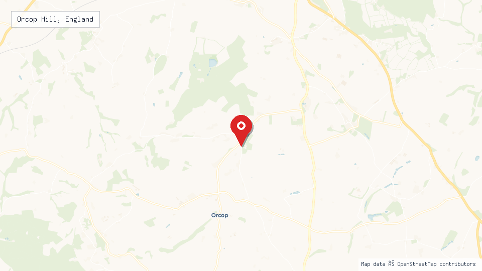 Street map of Orcop Hill, England with location pin