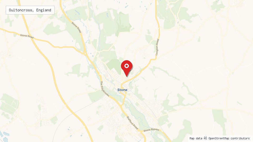Street map of Oultoncross, England with location pin