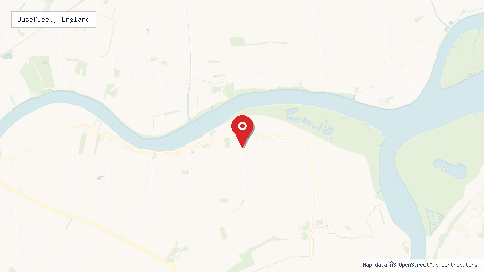 Street map of Ousefleet, England with location pin