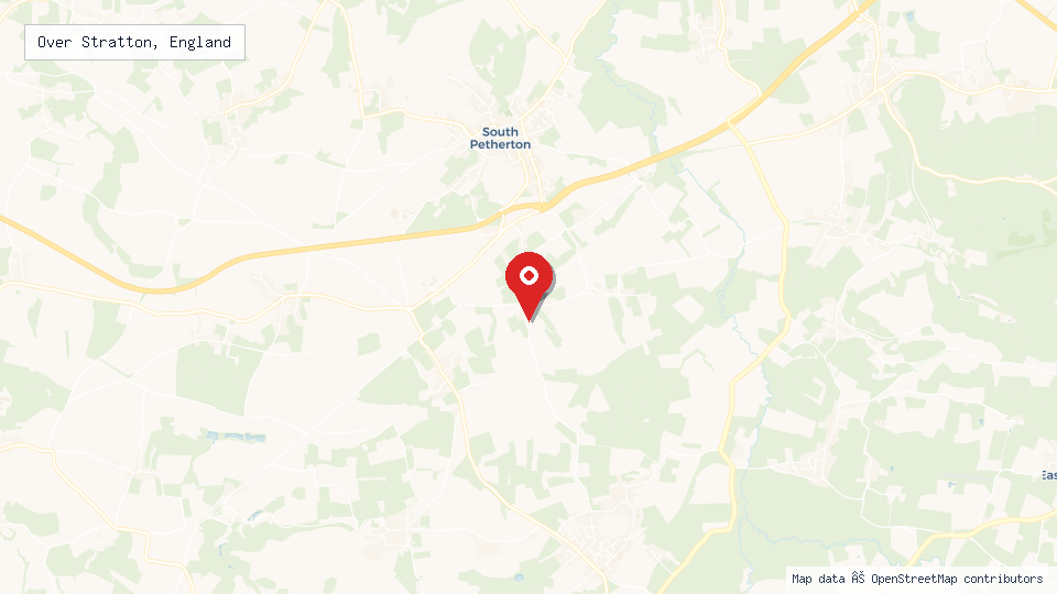 Street map of Over Stratton, England with location pin