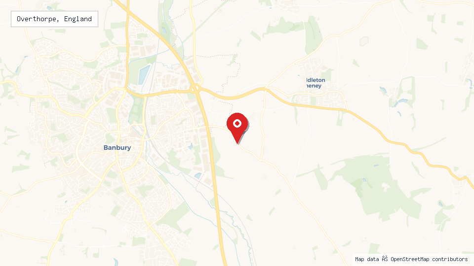 Street map of Overthorpe, England with location pin