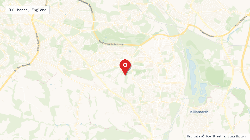 Street map of Owlthorpe, England with location pin