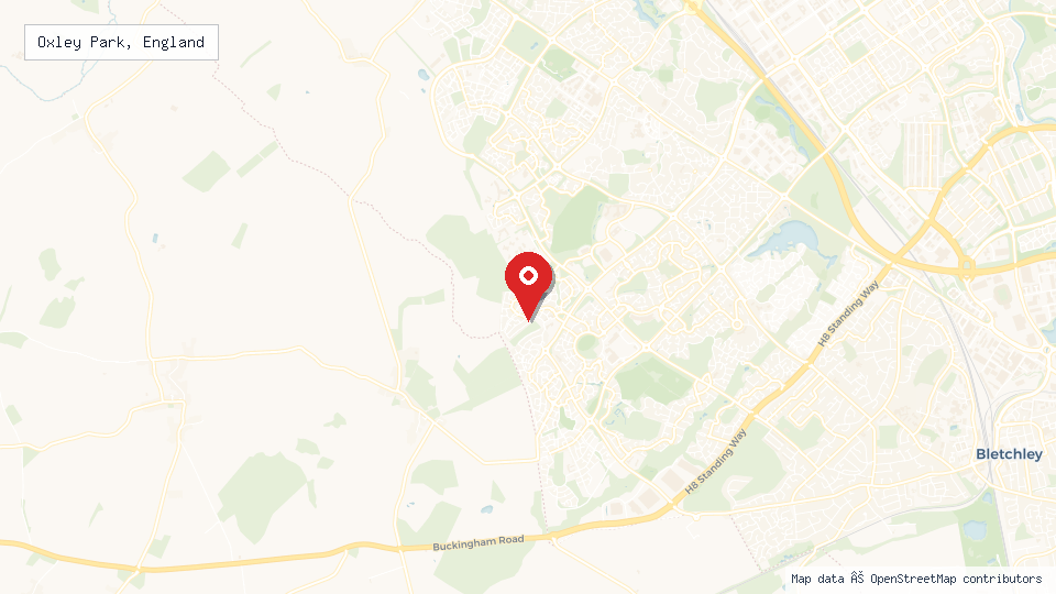 Street map of Oxley Park, England with location pin