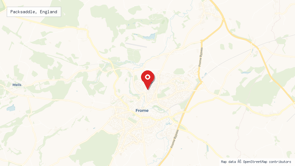 Street map of Packsaddle, England with location pin
