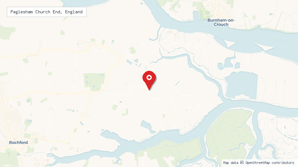 Street map of Paglesham Church End, England with location pin