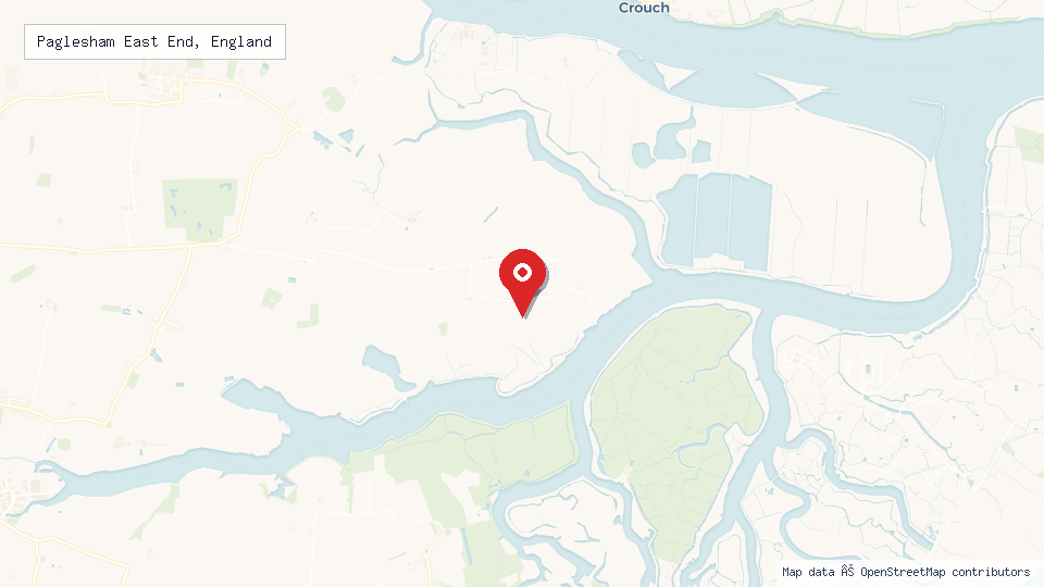 Street map of Paglesham East End, England with location pin