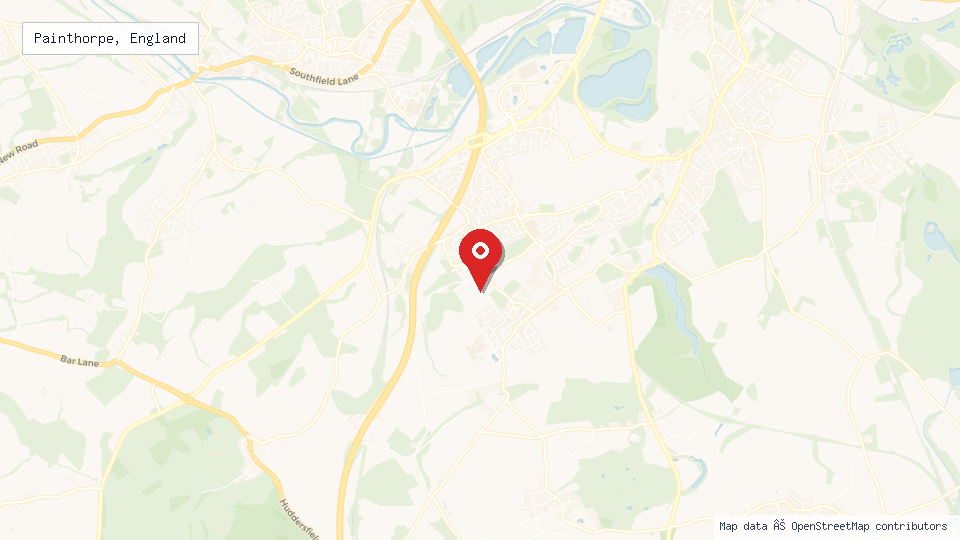 Street map of Painthorpe, England with location pin
