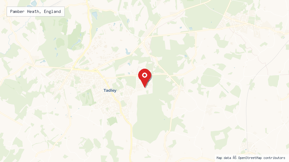 Street map of Pamber Heath, England with location pin