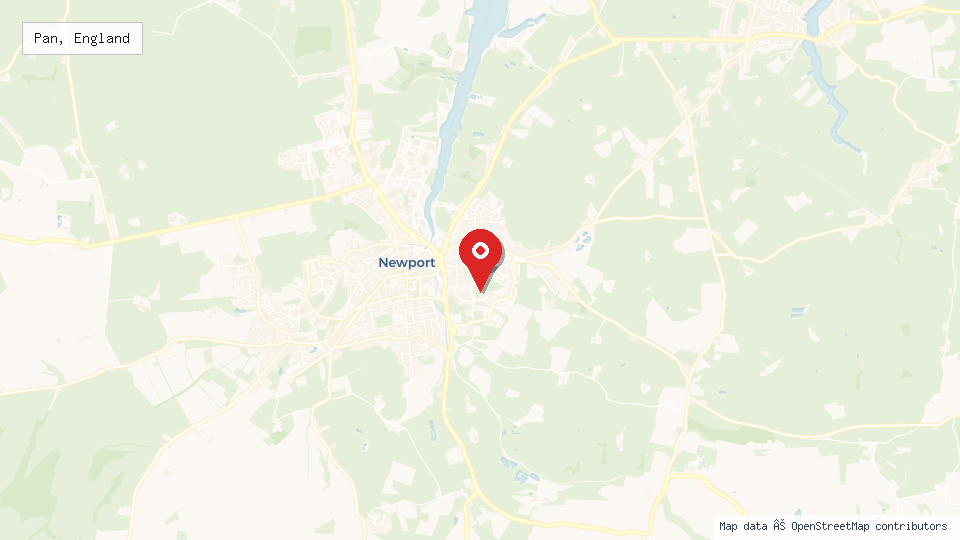 Street map of Pan, England with location pin