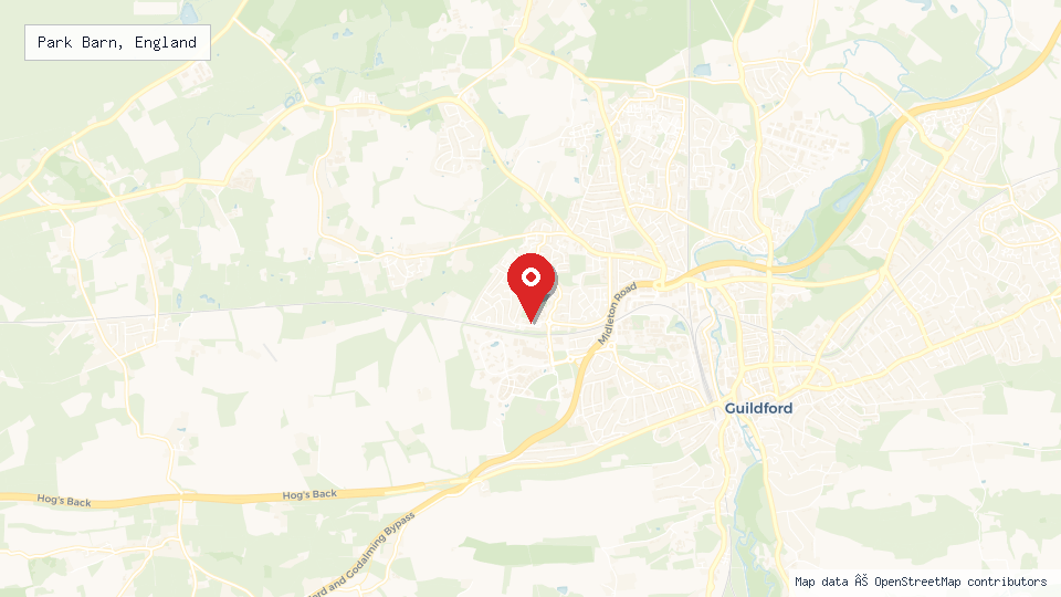 Street map of Park Barn, England with location pin