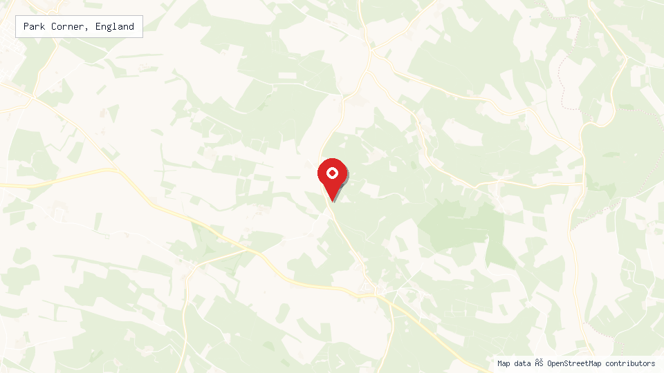 Street map of Park Corner, England with location pin