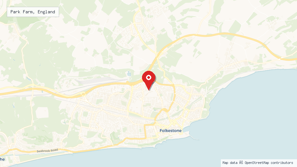 Street map of Park Farm, England with location pin