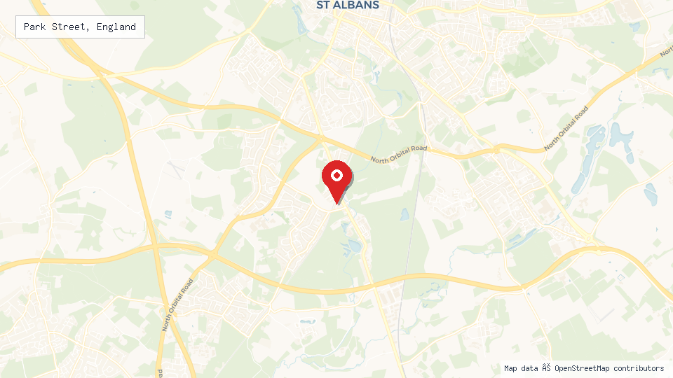 Street map of Park Street, England with location pin