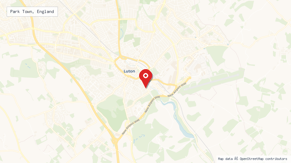 Street map of Park Town, England with location pin