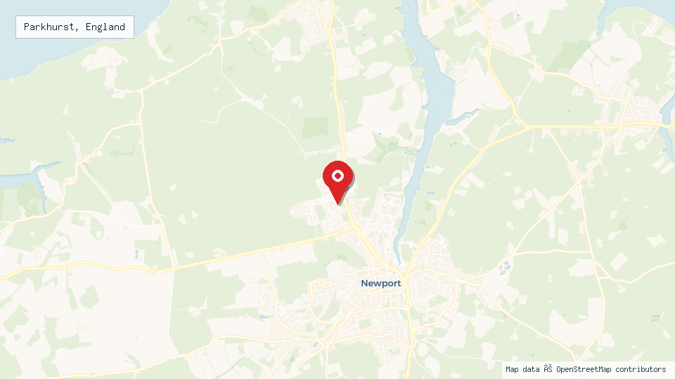 Street map of Parkhurst, England with location pin