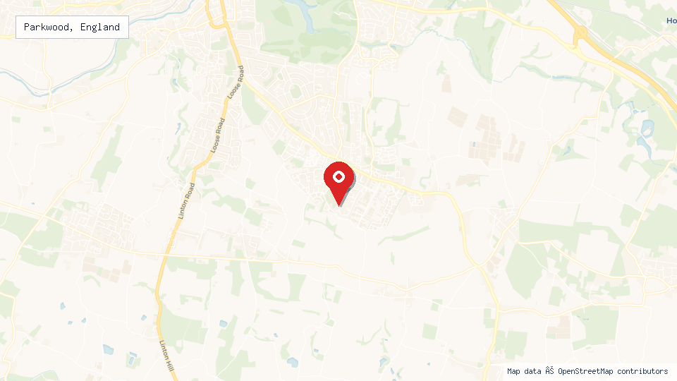 Street map of Parkwood, England with location pin