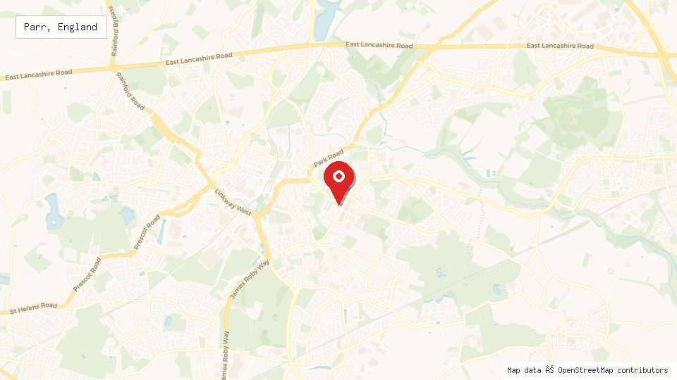 Street map of Parr, England with location pin