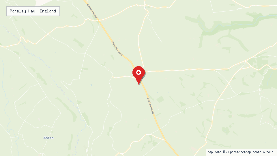 Street map of Parsley Hay, England with location pin