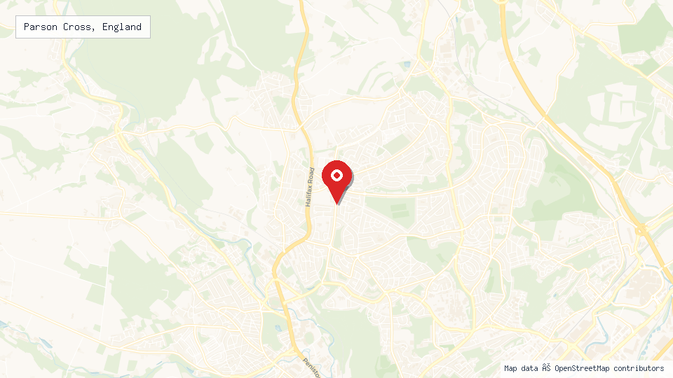 Street map of Parson Cross, England with location pin