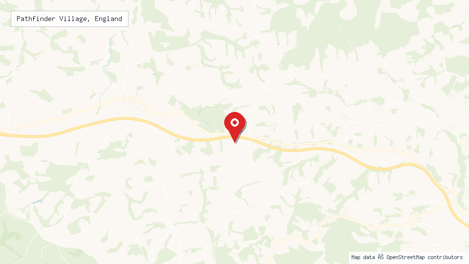 Street map of Pathfinder Village, England with location pin