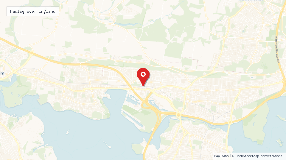 Street map of Paulsgrove, England with location pin