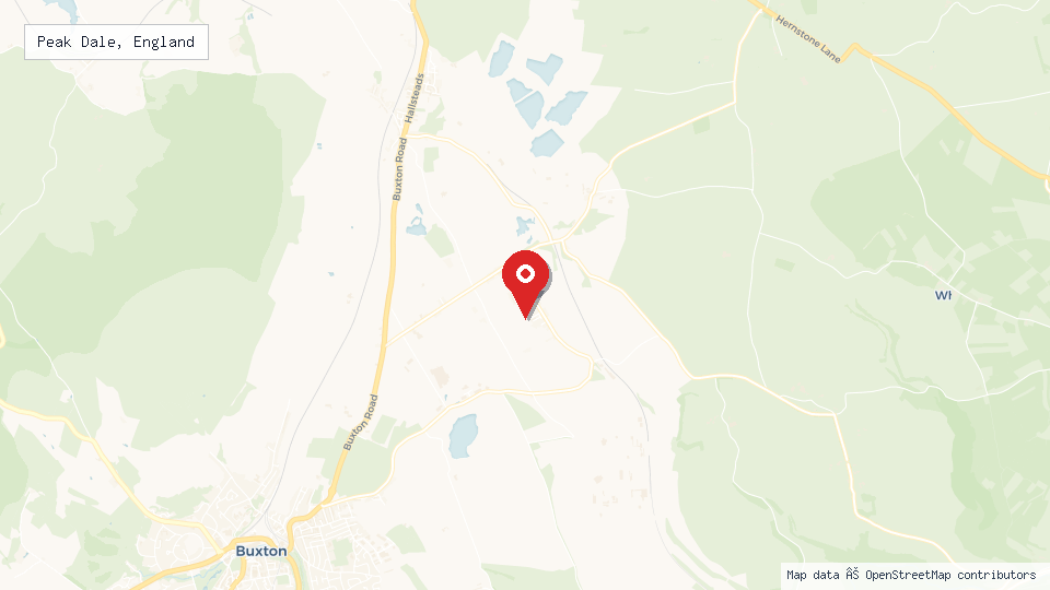 Street map of Peak Dale, England with location pin