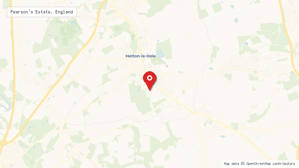 Street map of Pearson's Estate, England with location pin