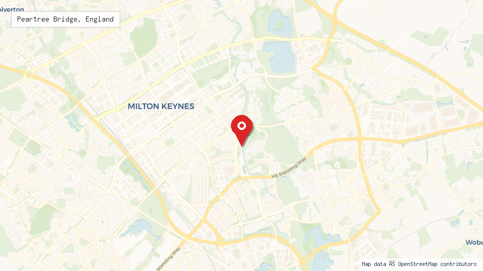 Street map of Peartree Bridge, England with location pin