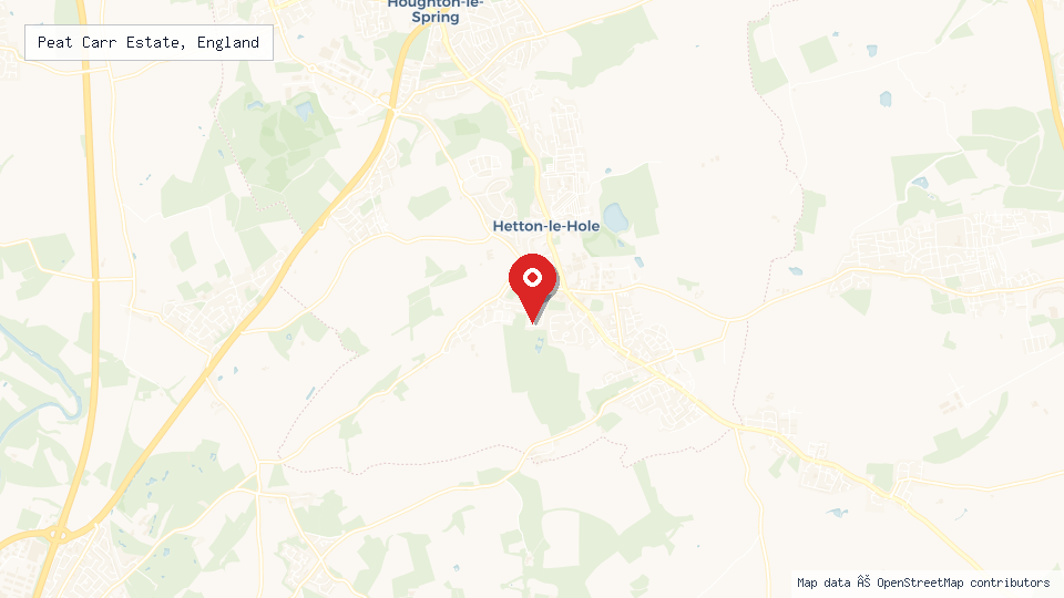Street map of Peat Carr Estate, England with location pin