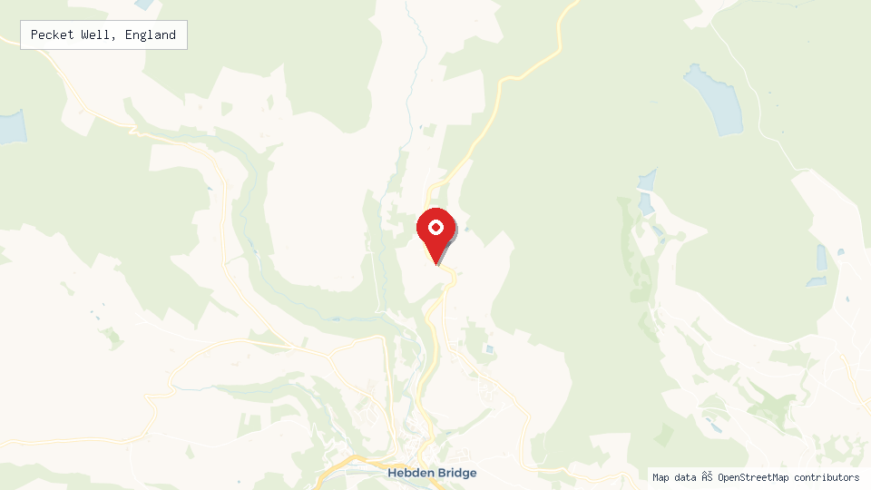 Street map of Pecket Well, England with location pin