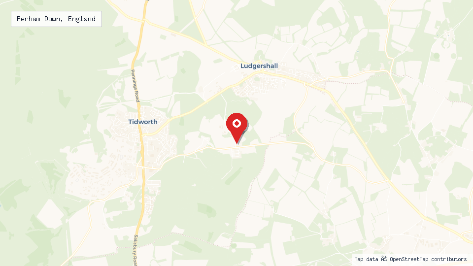 Street map of Perham Down, England with location pin