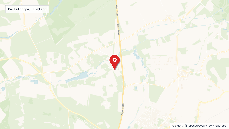 Street map of Perlethorpe, England with location pin