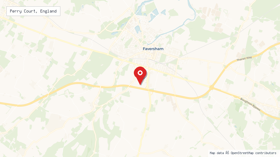 Street map of Perry Court, England with location pin