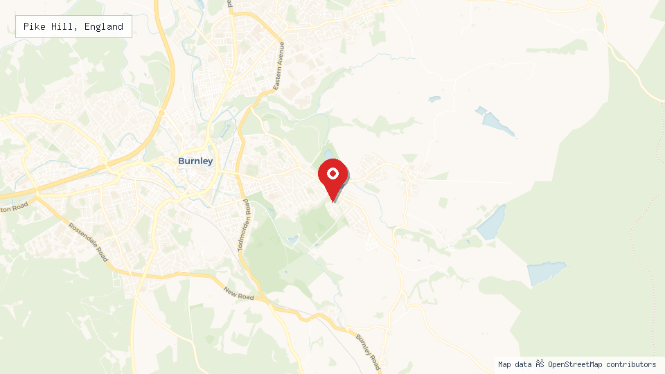 Street map of Pike Hill, England with location pin
