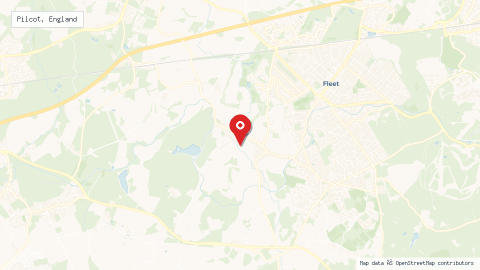 Street map of Pilcot, England with location pin