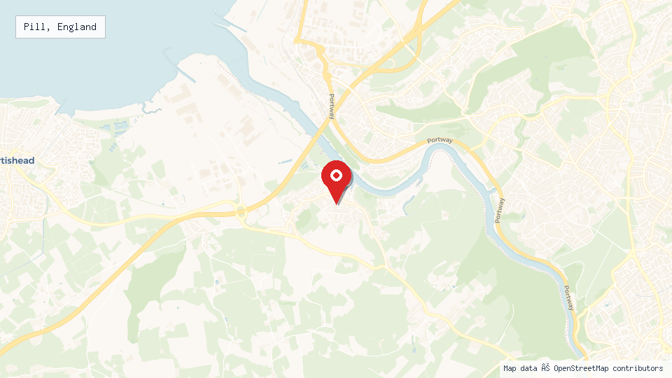 Street map of Pill, England with location pin