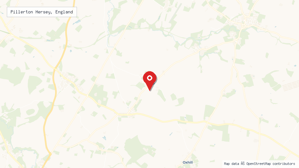 Street map of Pillerton Hersey, England with location pin