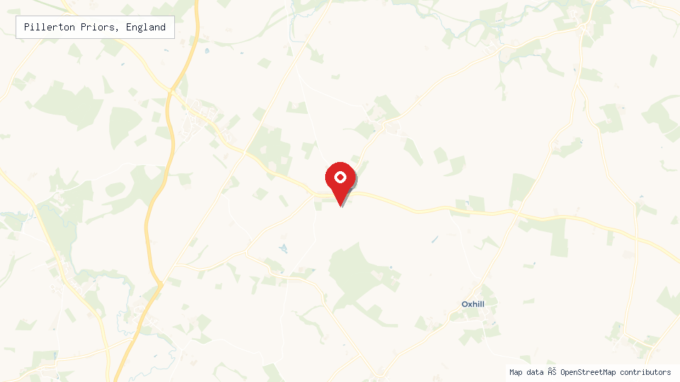 Street map of Pillerton Priors, England with location pin