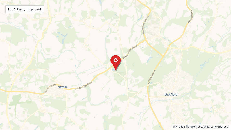 Street map of Piltdown, England with location pin