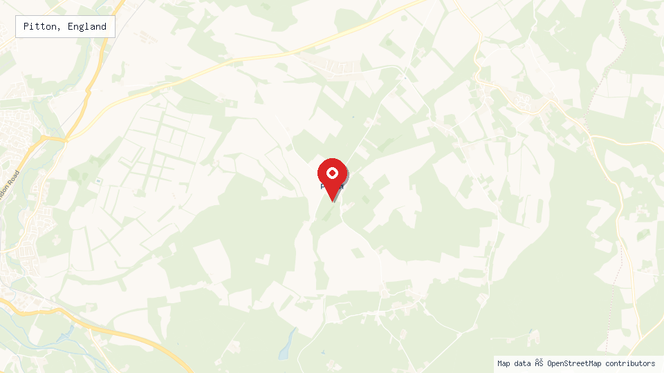 Street map of Pitton, England with location pin