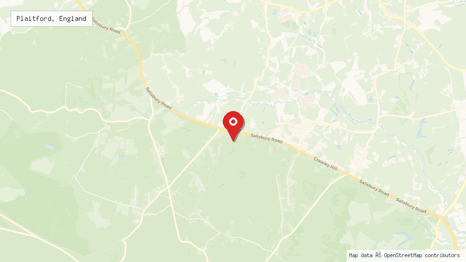 Street map of Plaitford, England with location pin