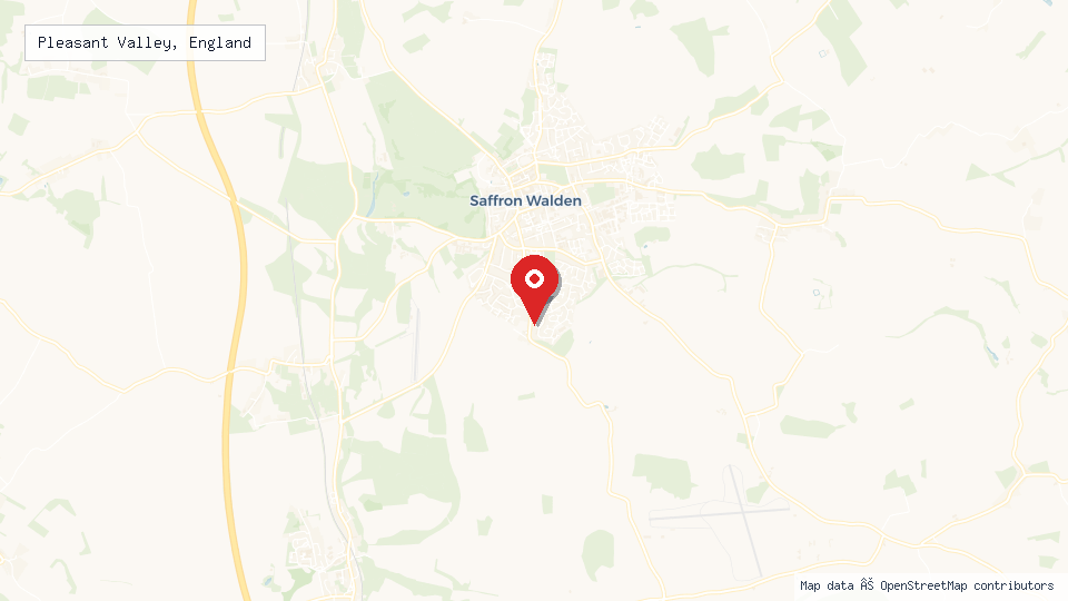 Street map of Pleasant Valley, England with location pin
