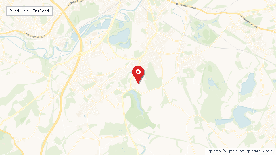Street map of Pledwick, England with location pin