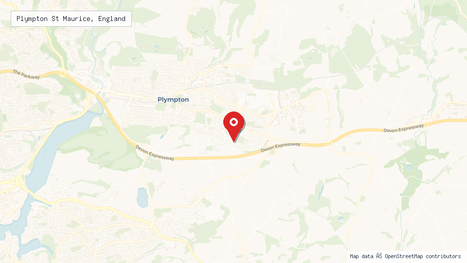 Street map of Plympton St Maurice, England with location pin
