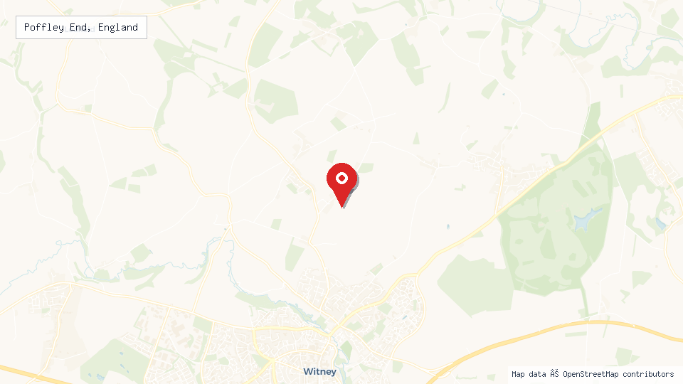 Street map of Poffley End, England with location pin