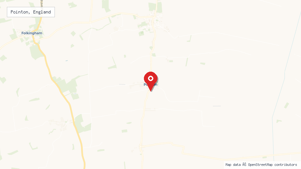 Street map of Pointon, England with location pin