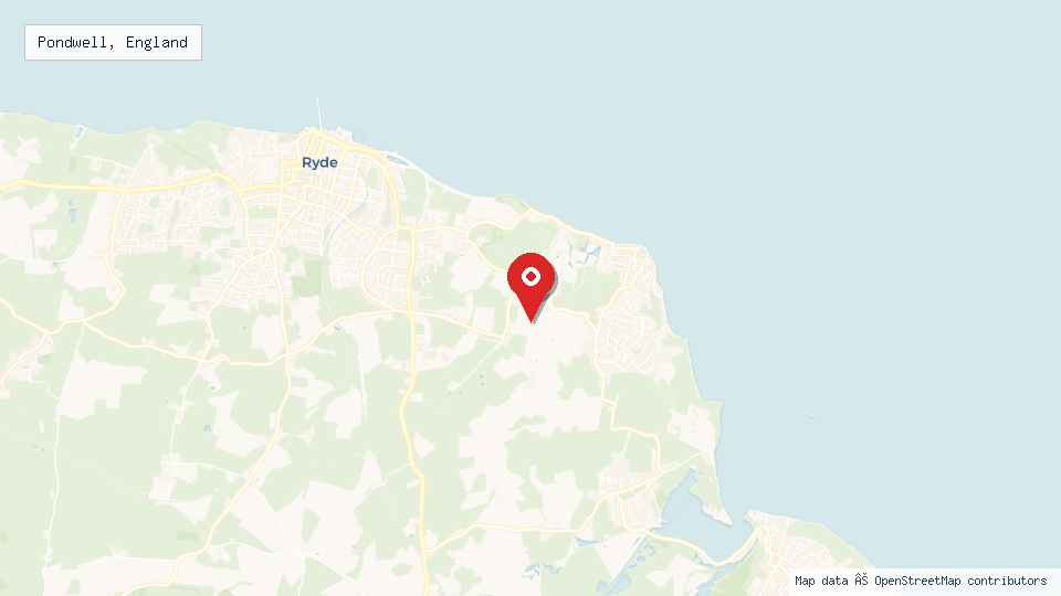 Street map of Pondwell, England with location pin