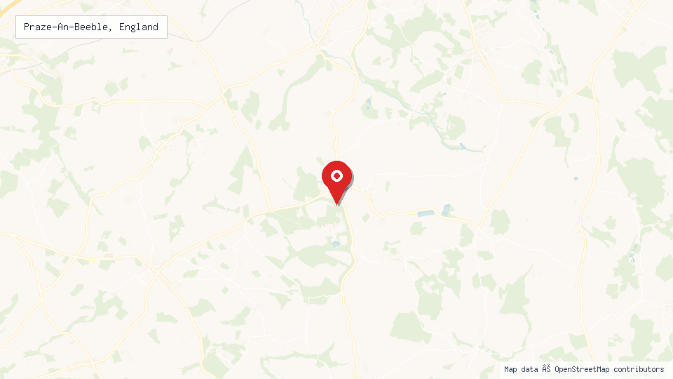Street map of Praze-An-Beeble, England with location pin